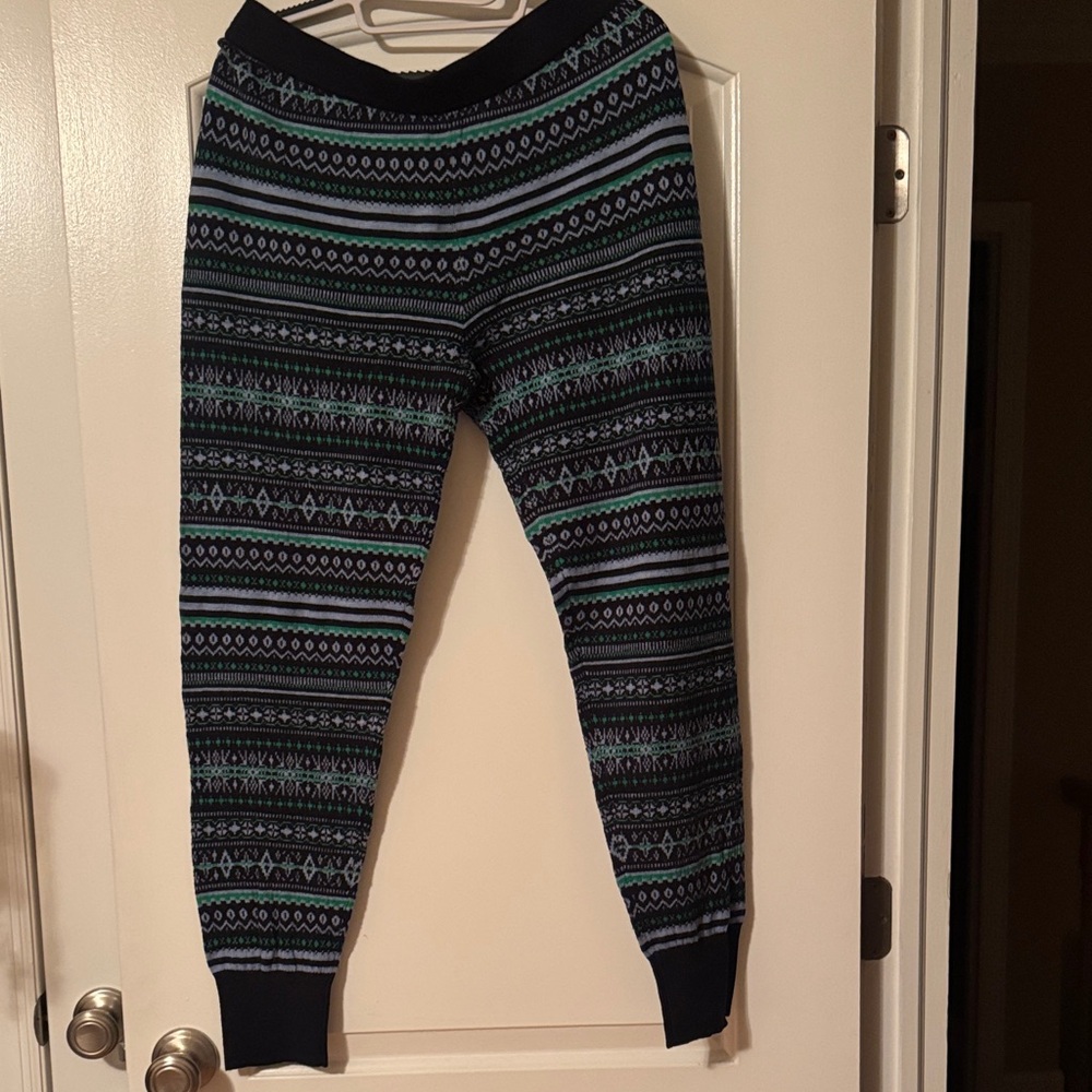 J. Crew Patterned Leggings - Black and Green